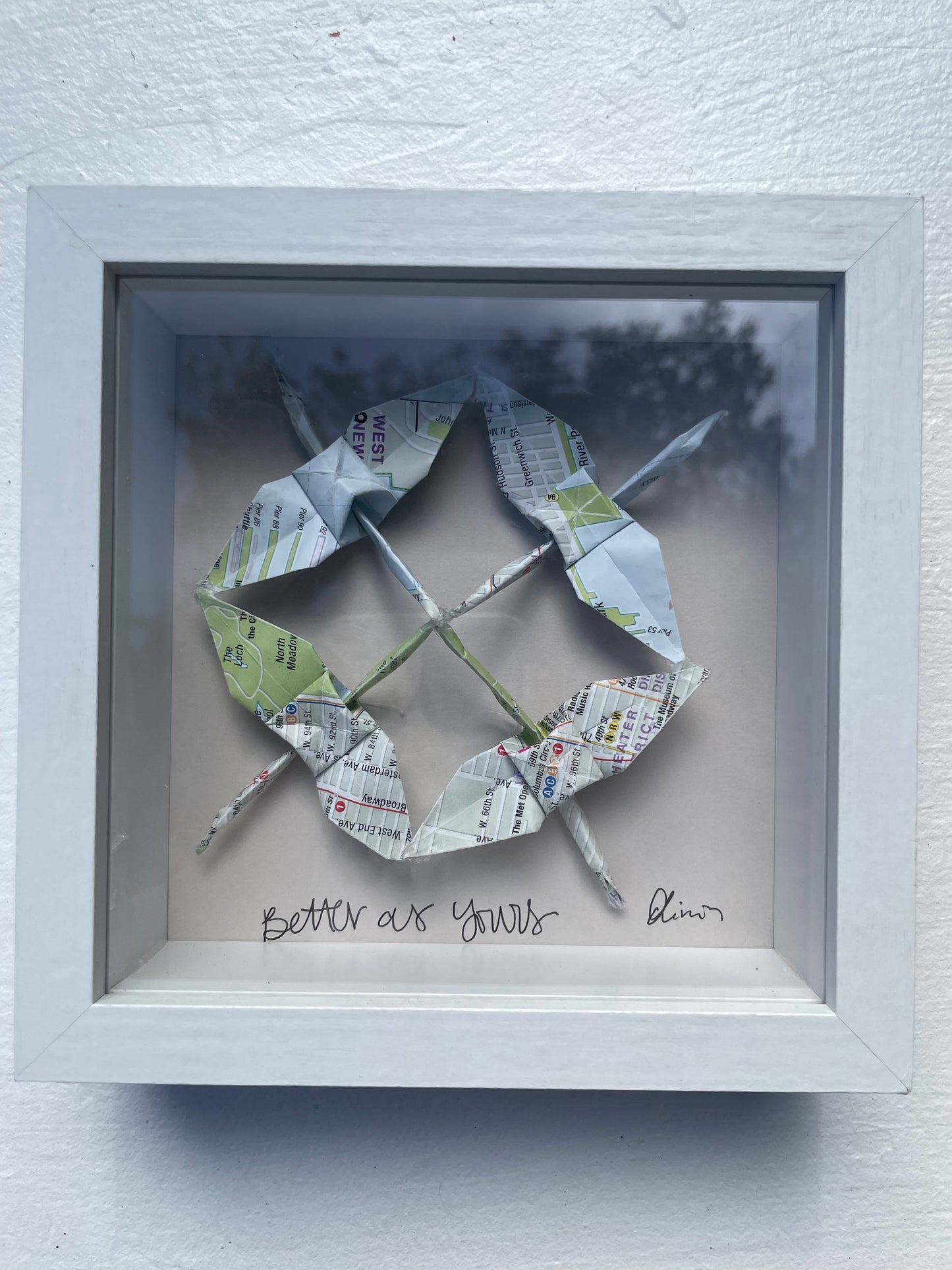 Origami Cranes | Map of New York City | 5”X5”
