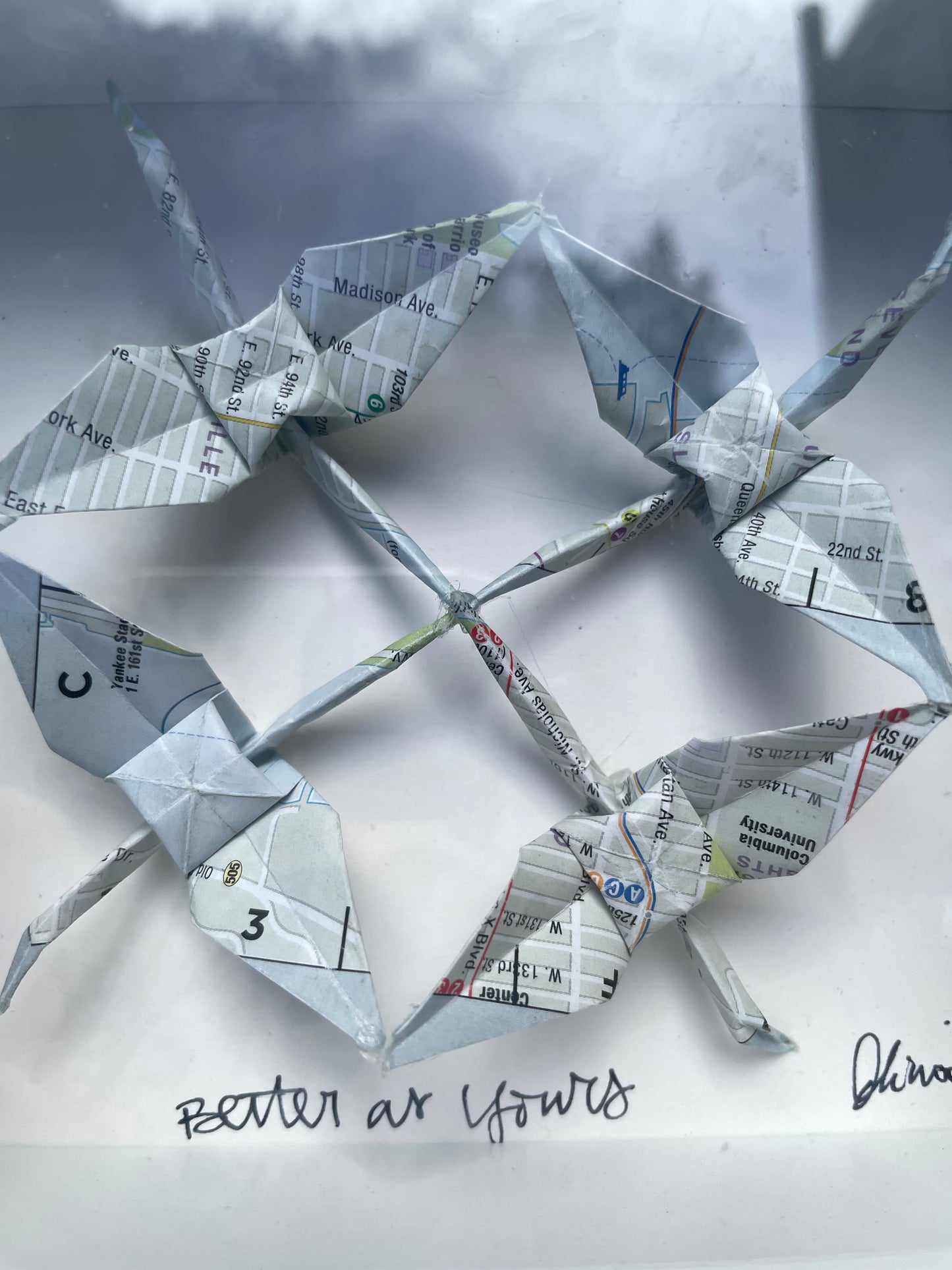 Origami Cranes | Map of New York City | 5”X5”