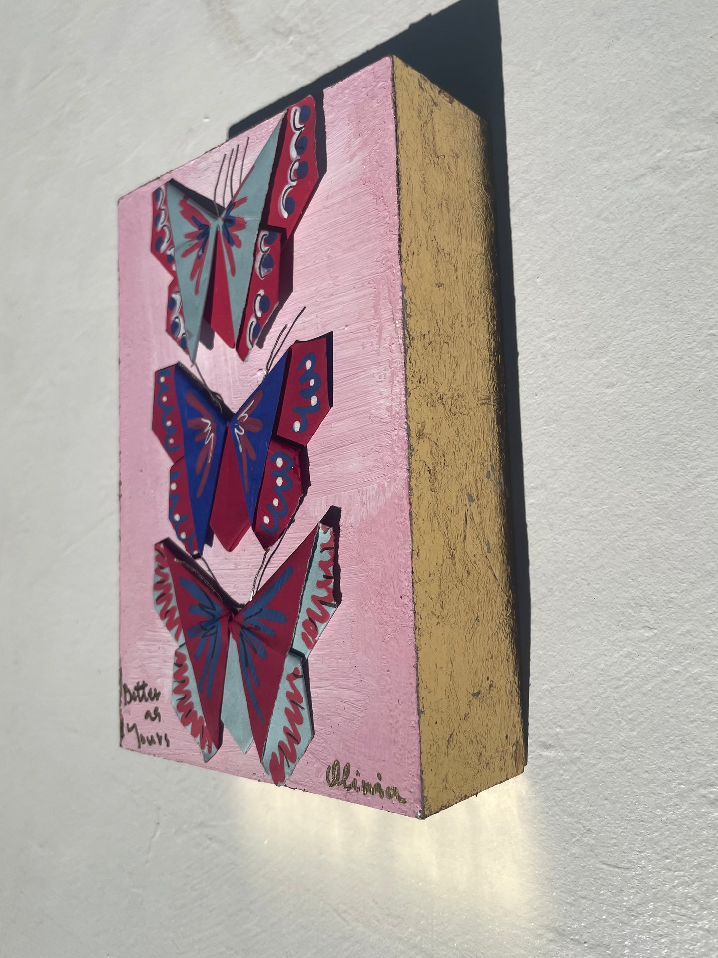 Painted Origami Butterflies | Red, Blue, & Pink | 4.5x6.5”