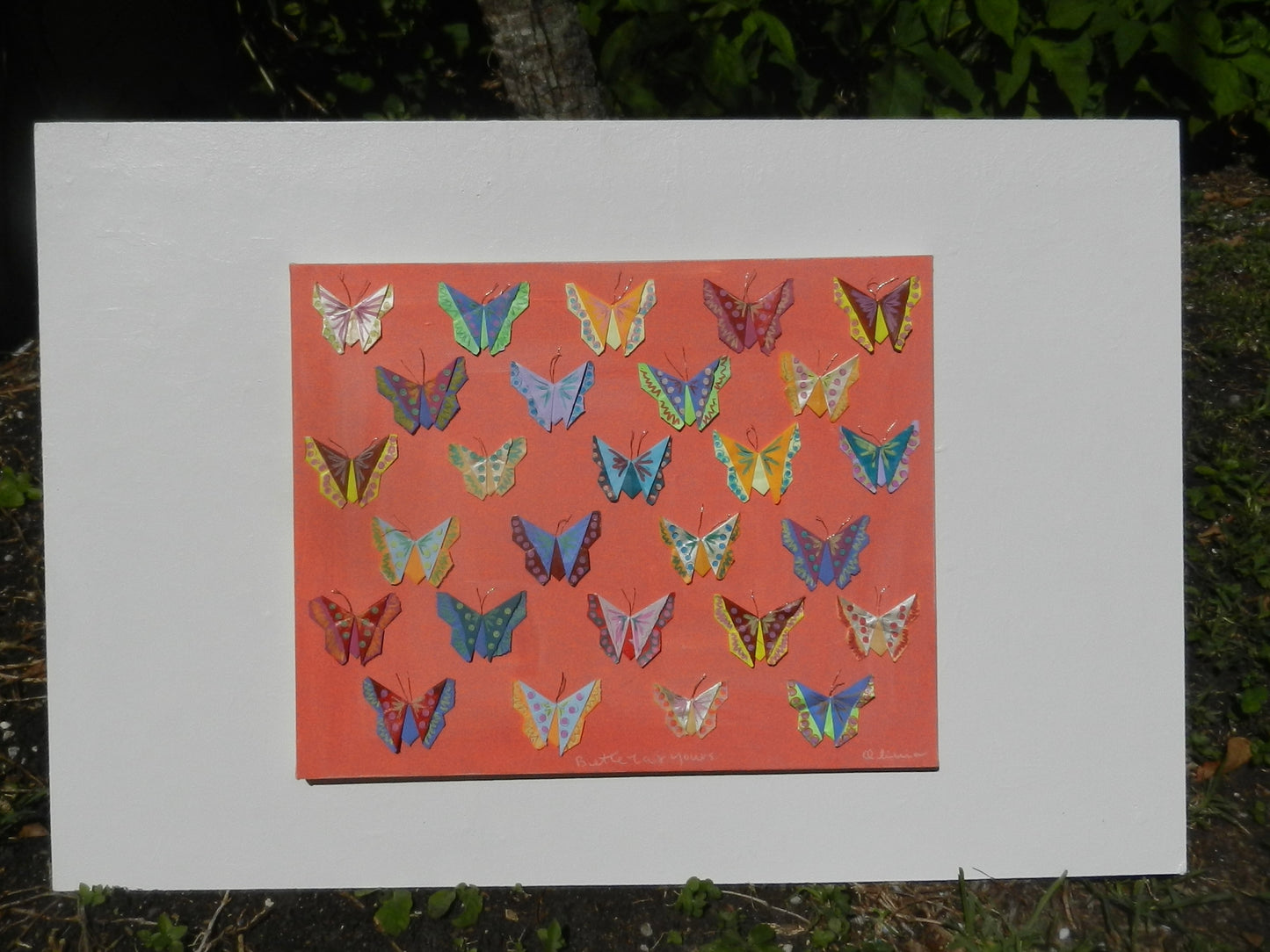 Painted Origami Butterfly Art | 16x20” Wall Art