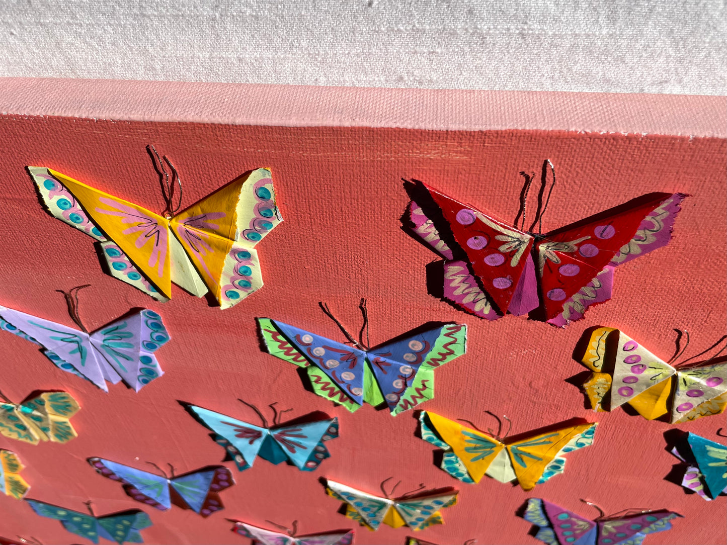 Painted Origami Butterfly Art | 16x20” Wall Art