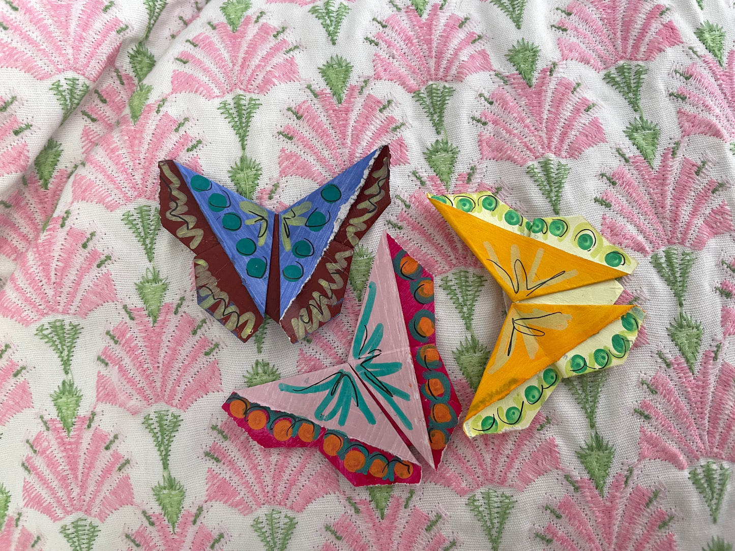 Set of Three Bookmarks | Painted Origami Butterflies