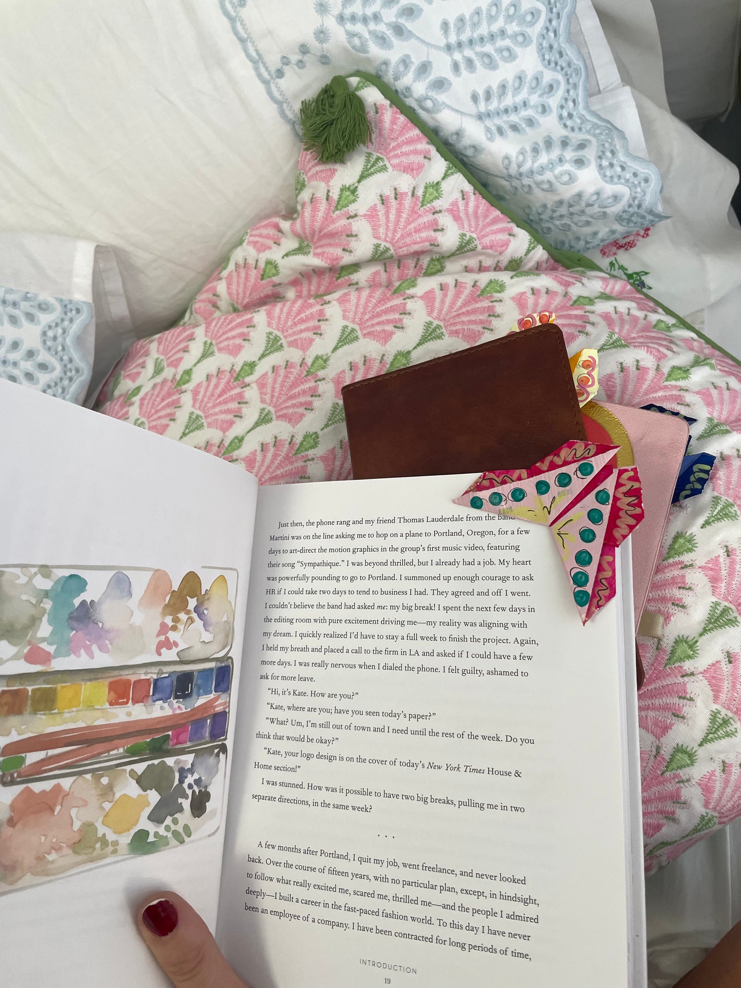 Set of Three Bookmarks | Painted Origami Butterflies