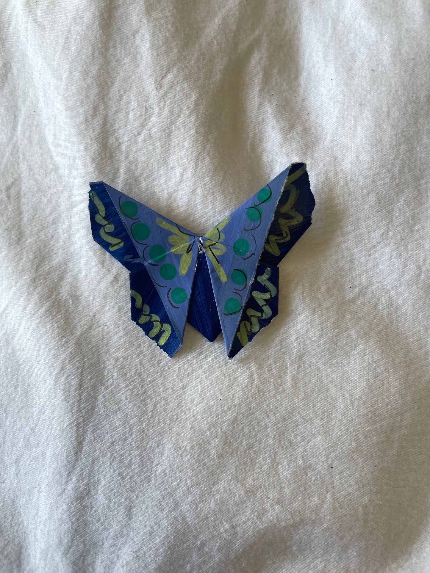 Bookmark | Painted Origami Butterfly | Blue & Green
