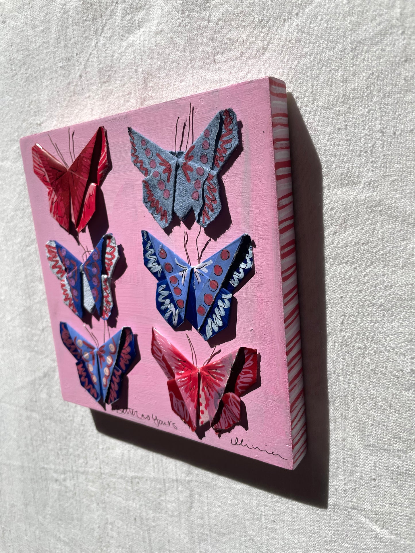Painted Origami Butterfly Art | 7.5x7.5” Art