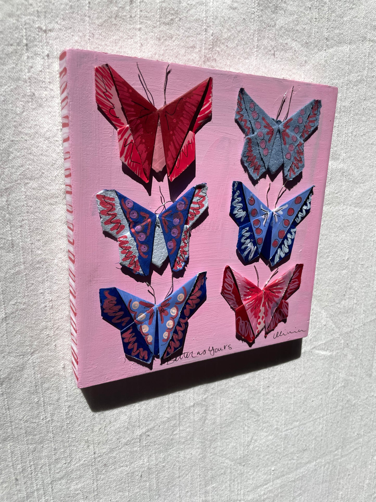 Painted Origami Butterfly Art | 7.5x7.5” Art