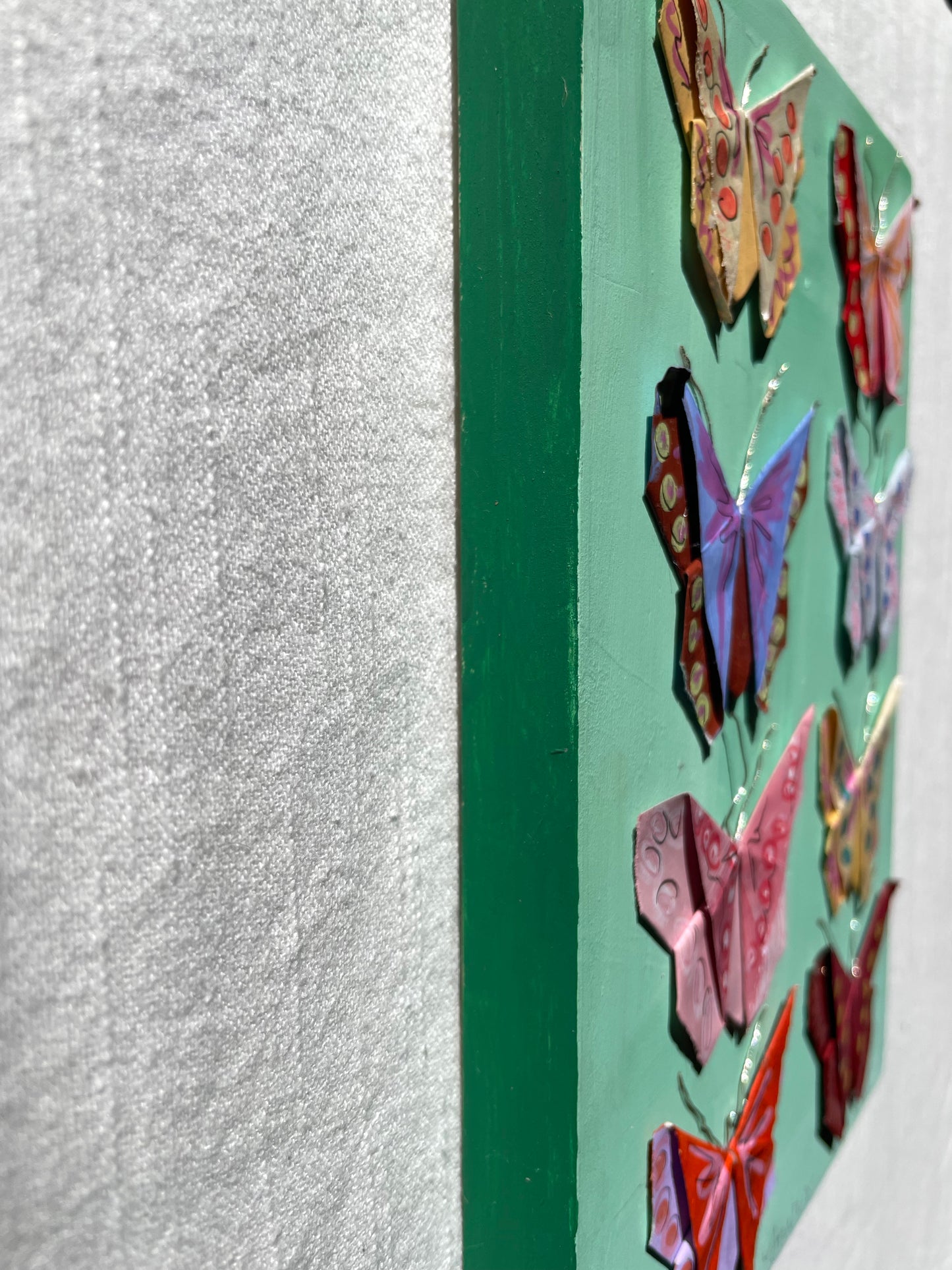Painted Origami Butterfly | 7.5x10” Wall Art
