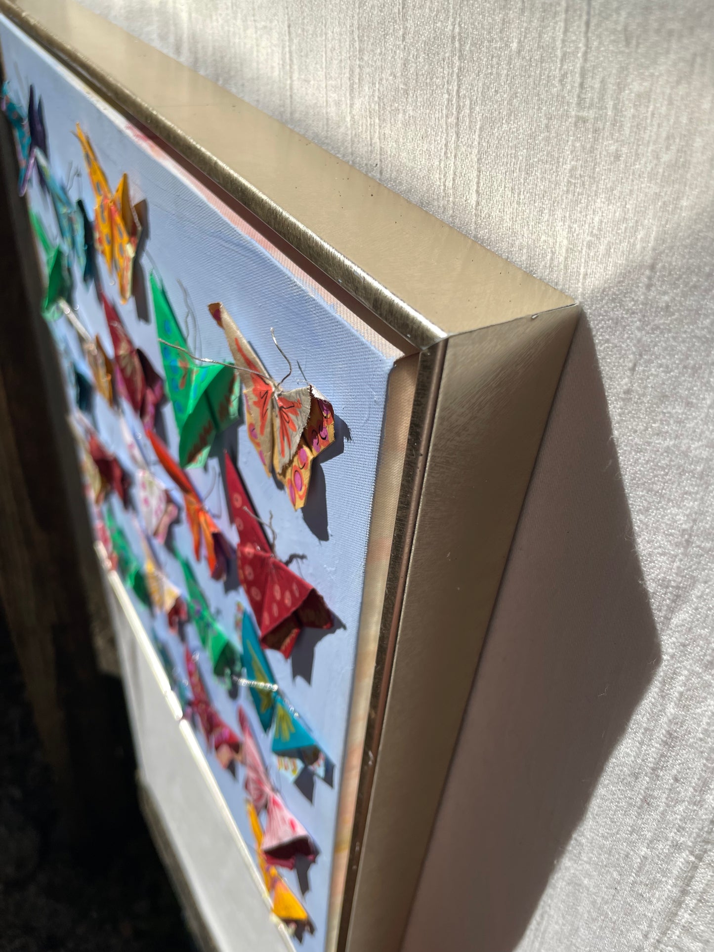 Painted Origami Butterflies | 16x16” Wall Art