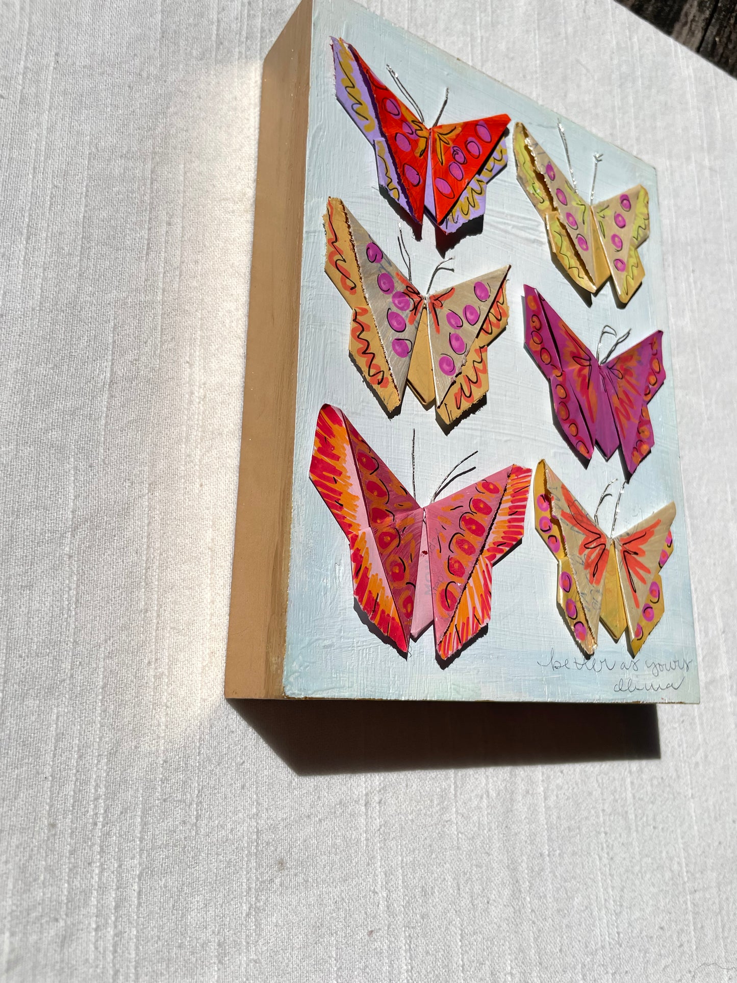 Painted Origami Butterflies | 6”x8” Art