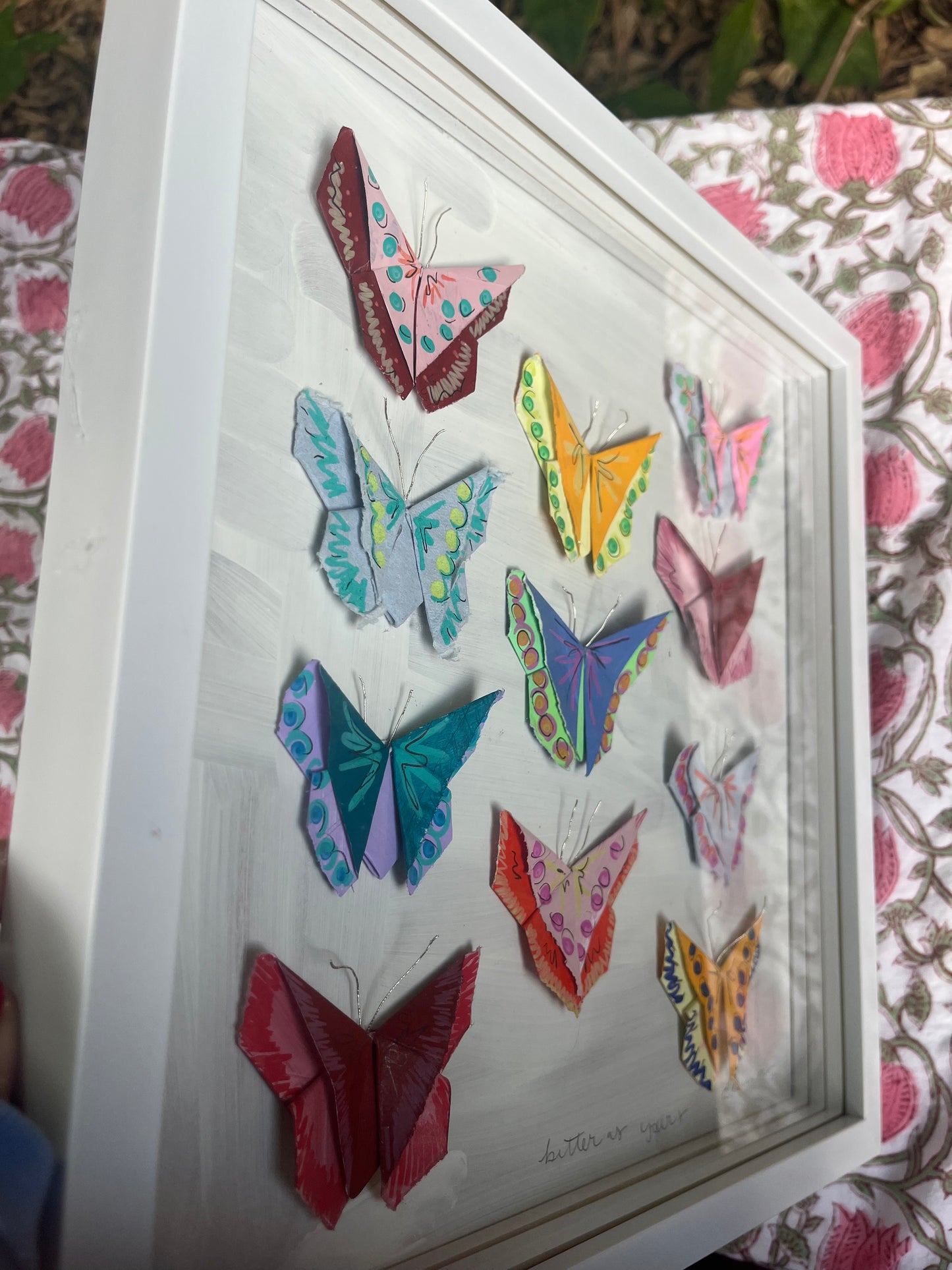 Painted Origami Butterfly | Framed Wall Art