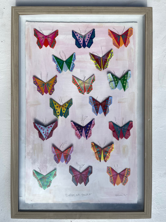 Painted Origami Butterflies | 16”x24”