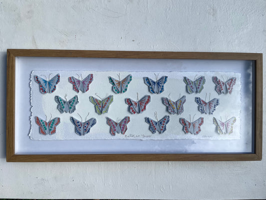 Painted Origami Butterflies | Handmade Paper | 12”x28”