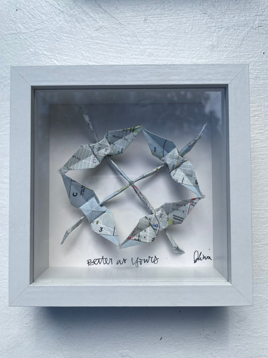 Origami Cranes | Map of New York City | 5”X5”