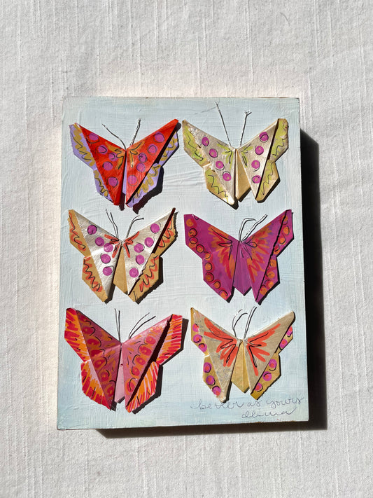 Painted Origami Butterflies | 6”x8” Art