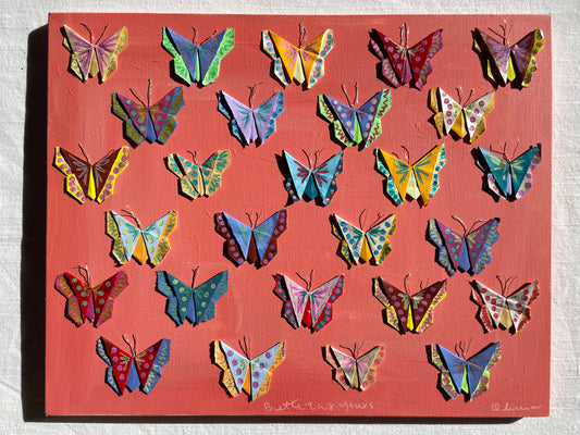 Painted Origami Butterfly Art | 16x20” Wall Art