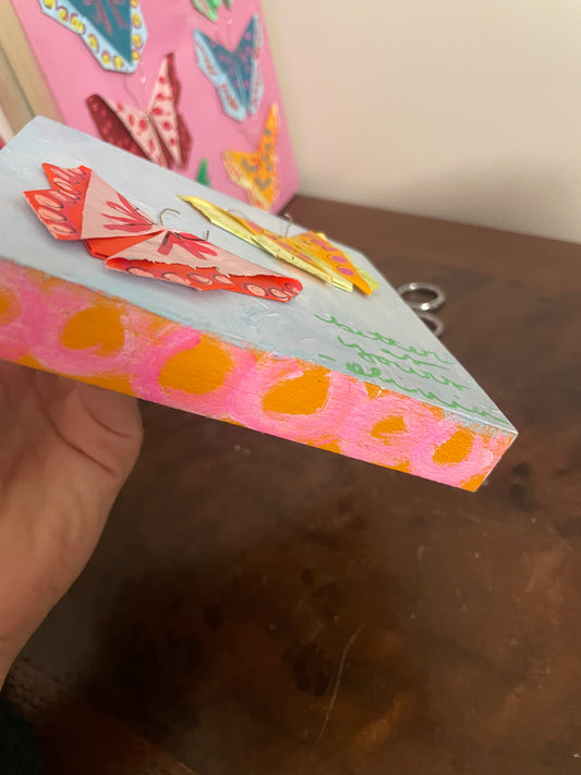 Painted Origami Butterflies | 5”x5” Art