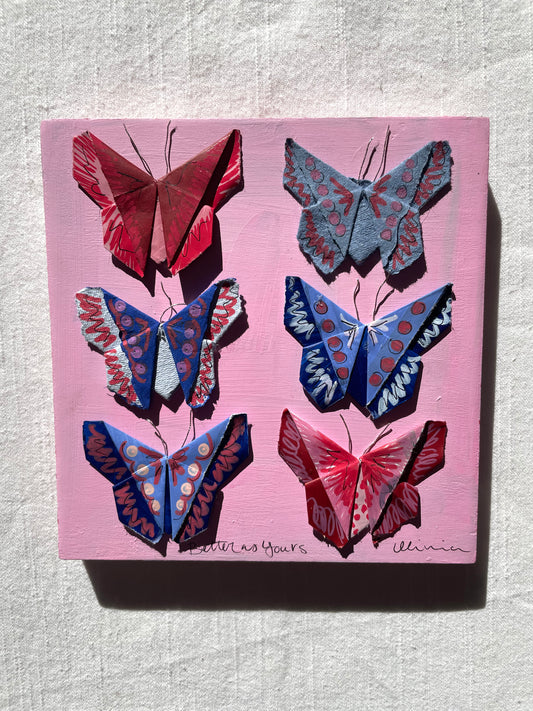 Painted Origami Butterfly Art | 7.5x7.5” Art