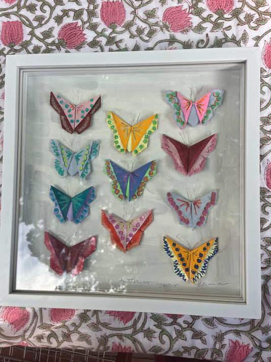 Painted Origami Butterfly | Framed Wall Art